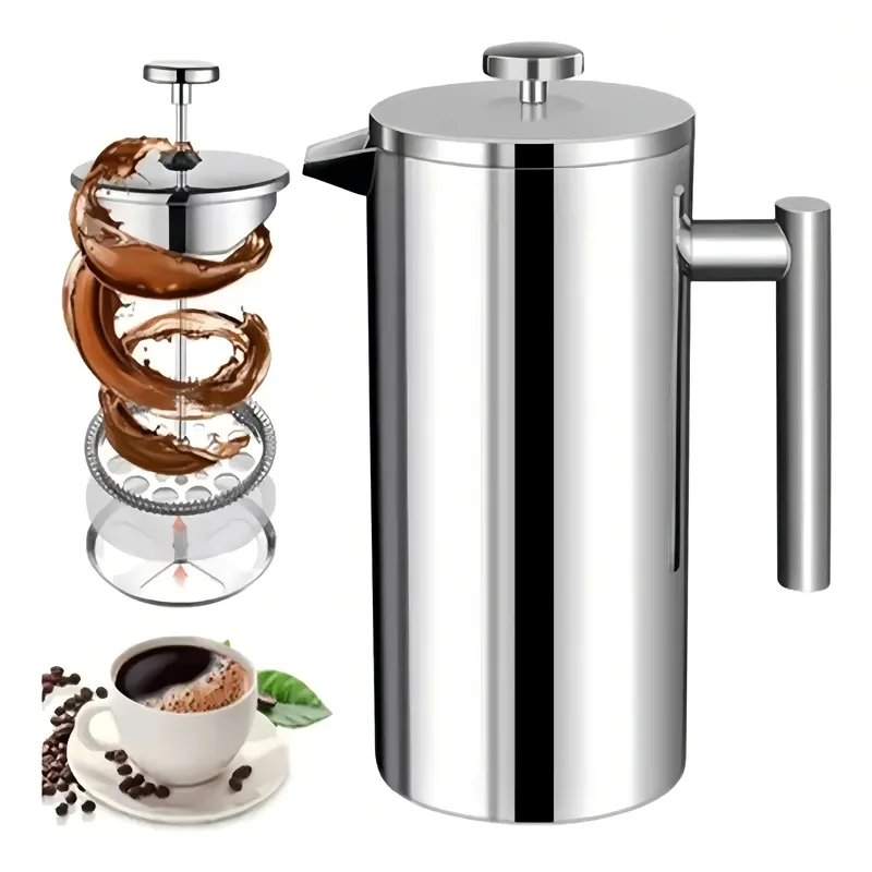 U BUY - Cafetera De Prensa Francesa De Acero Inoxidable 800 Ml