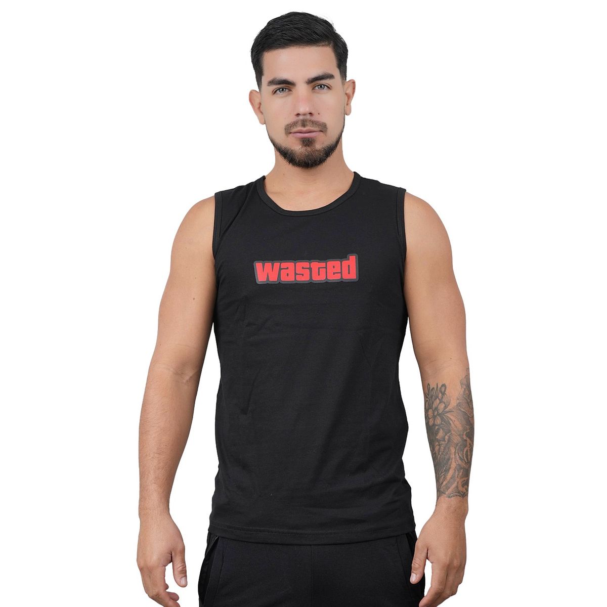 M MUSCLE MUSEUM - Polo Manga Cero Color Negro Wasted para Hombre