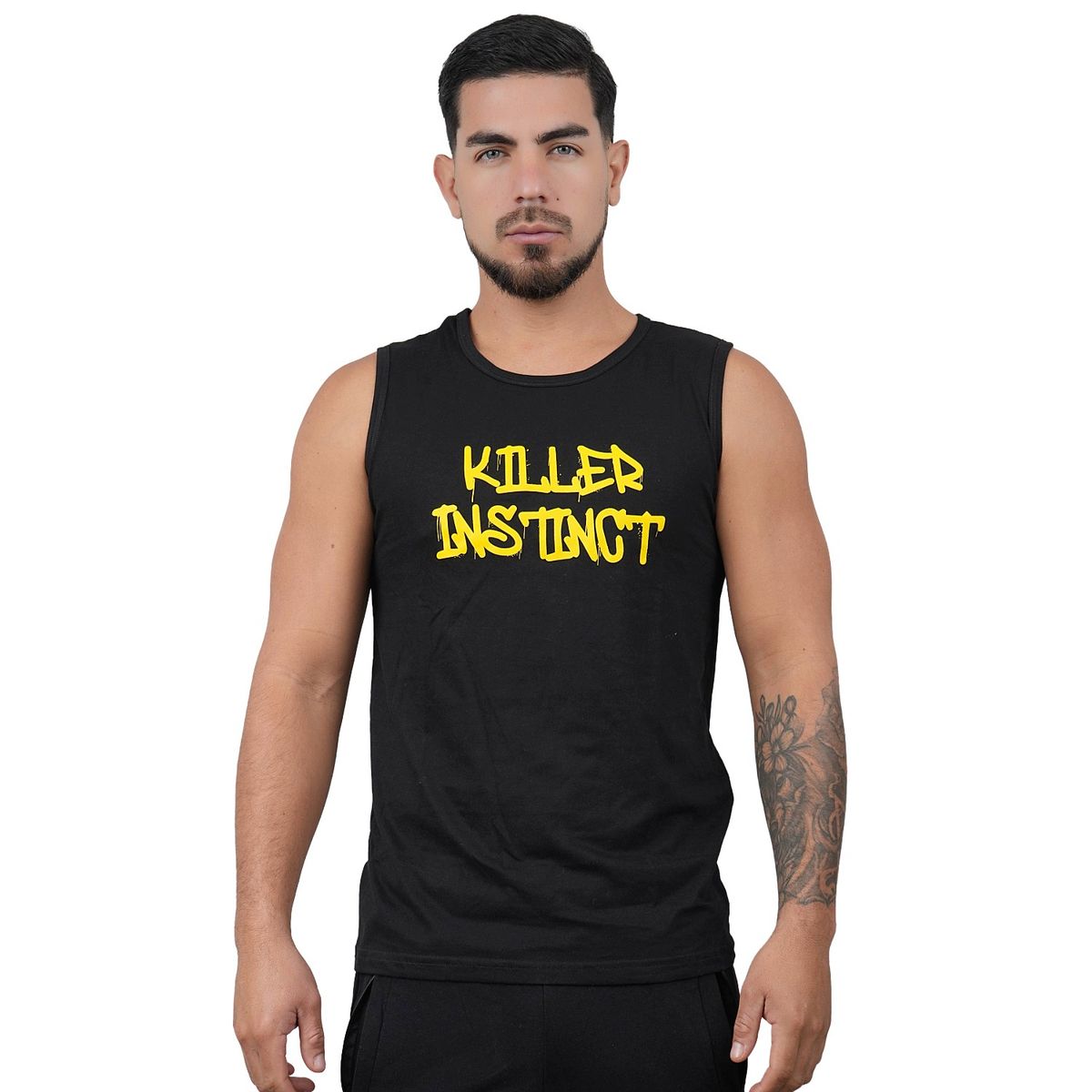 M MUSCLE MUSEUM - Polo Manga Cero Color Negro Killer Instinct para Hombre