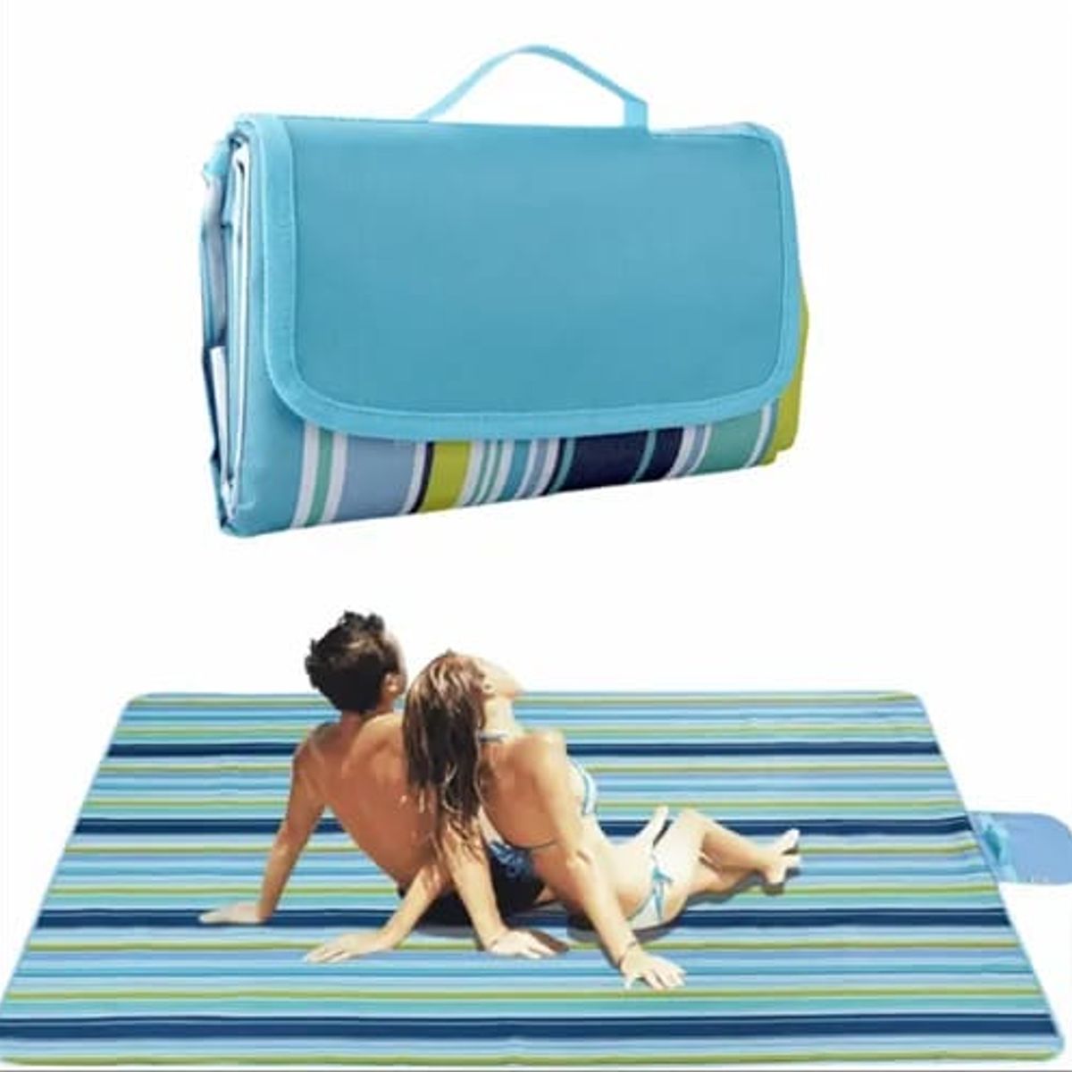 GENERICO - Manta Plegable Playa Picnic Impermeable Grande 180cm X 150cm