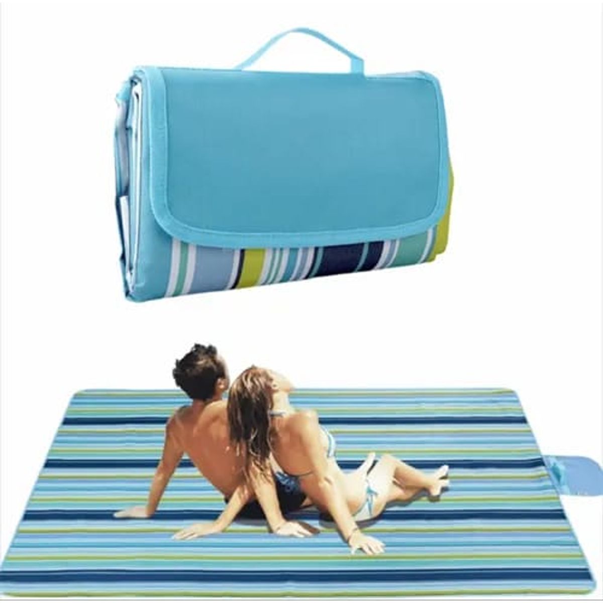 GENERICO - Manta Plegable Playa Picnic Impermeable Grande 180cm X 150cm