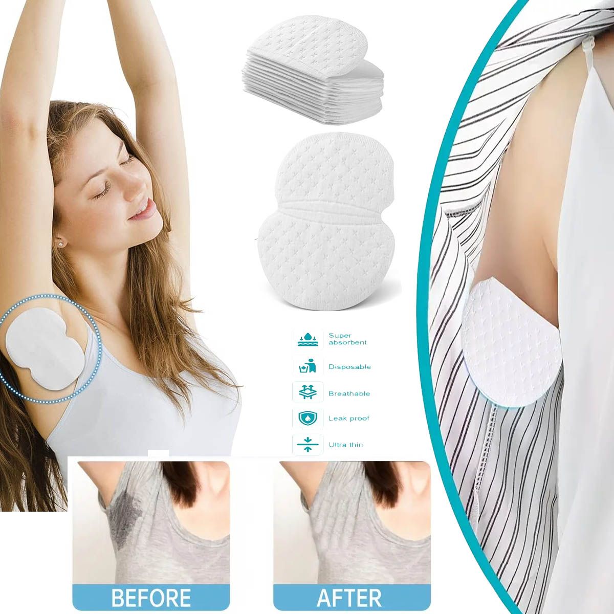 GENERICO - Almohadillas absorbentes para el Sudor de las Axilas