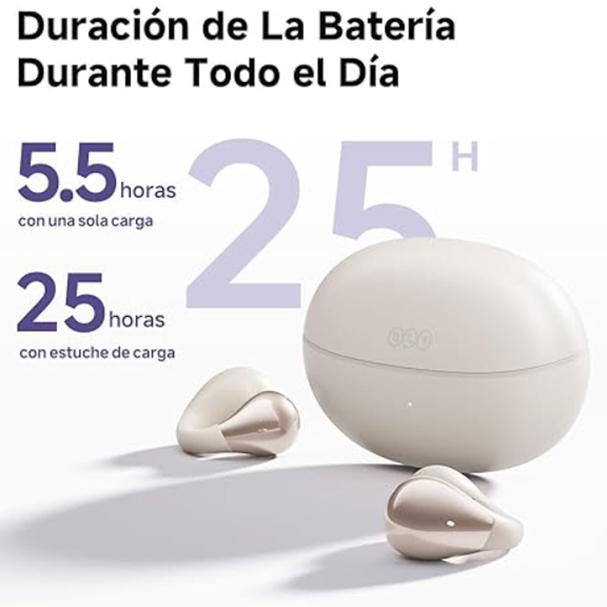 QCY - Audifonos Inalámbricos Qcy Crossky C30 Con Clip - Blanco