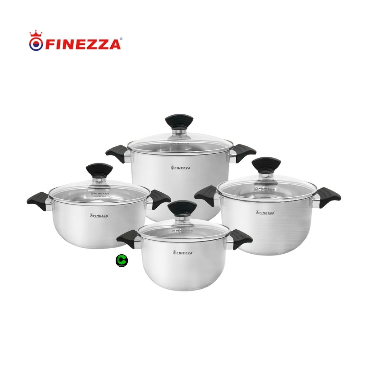 FINEZZA - Juego de ollas FINEZZA Acero Inoxidable FZ-1007TV-IN 8 Piezas