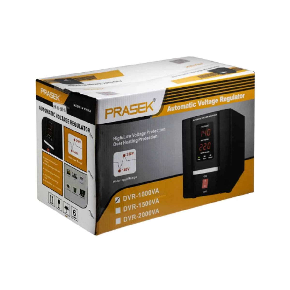 PRASEK - Estabilizador de Voltaje Servomotor 1000VA DVR-1000VA PRASEK