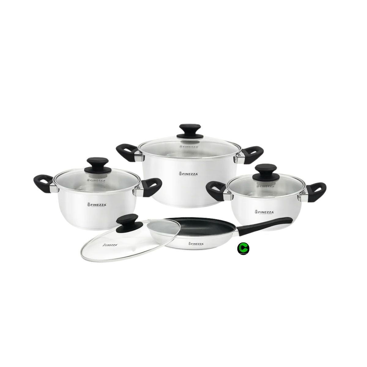 FINEZZA - Juego de ollas FINEZZA Acero Inoxidable FZ-1053TS-IN 8 Pzas