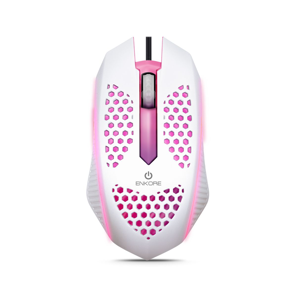 ENKORE - Mouse Gamer LED Alámbrico 1000DPI Blanco Enkore Levitron EKM 107W