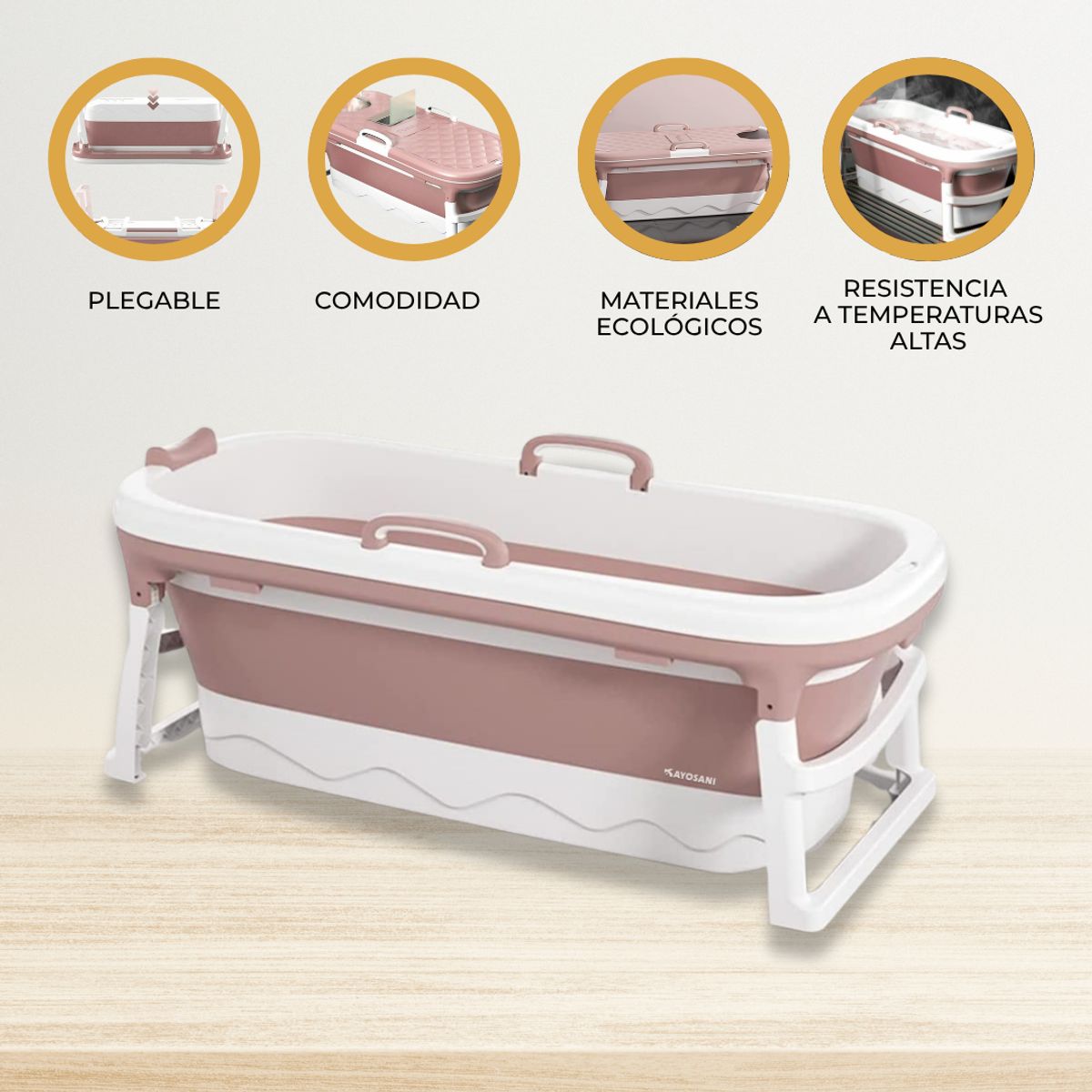 DOUX BEBE - Bañera Plegable para adultos «AGUAZEN» Pink
