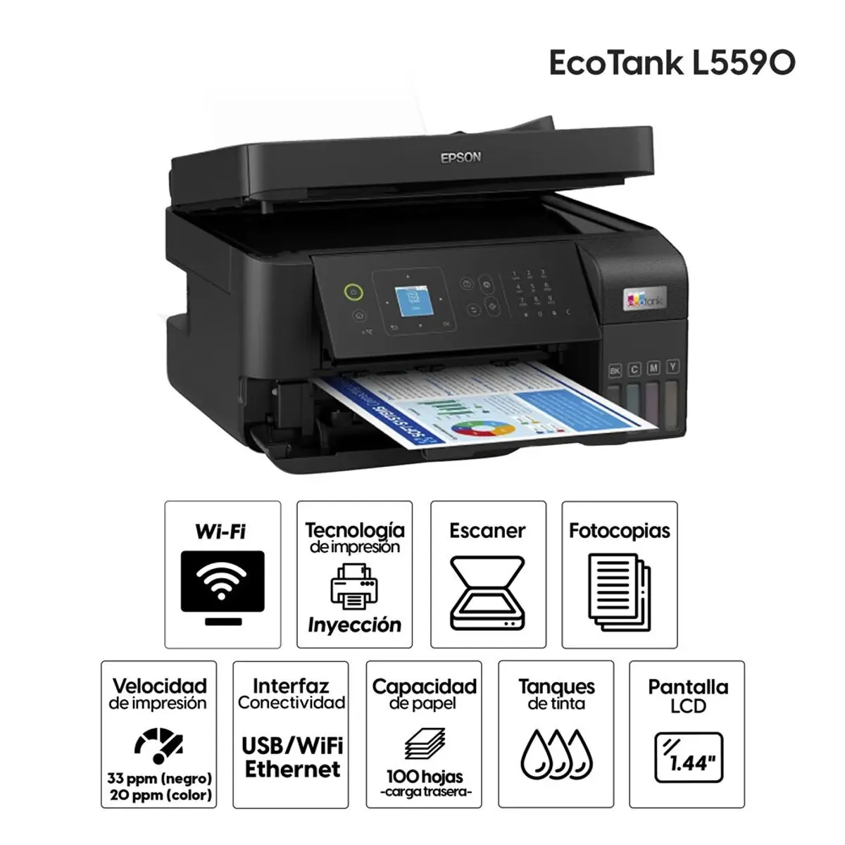 EPSON - IMPRESORA MULTIFUNCIONAL EPSON ECOTANK L5590 SISTEMA CONTINUO WIFI