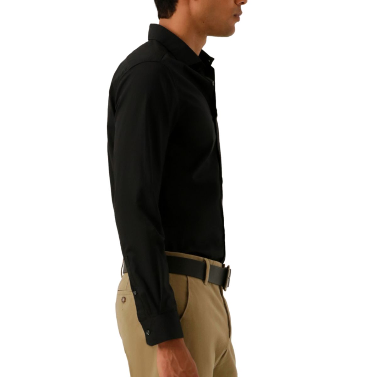 DOCKERS - Camisa Hombre Crafted Shirt LS Slim Fit Negro Dockers