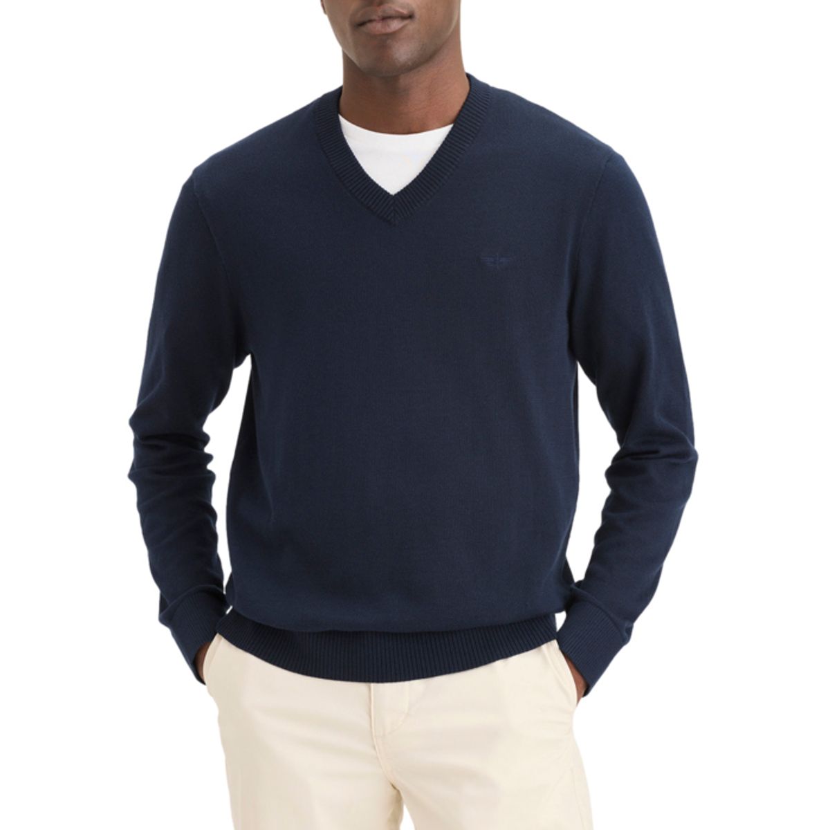 DOCKERS - Chompa Hombre V-Neck Regular Fit Azul Dockers