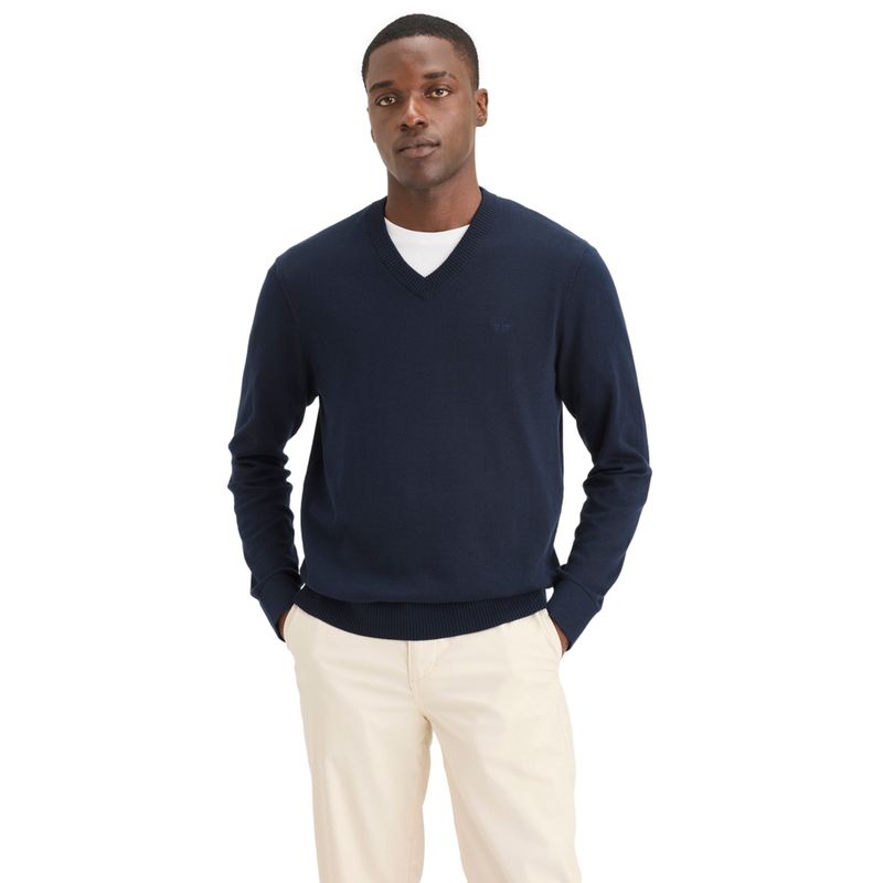 DOCKERS - Chompa Hombre V-Neck Regular Fit Azul Dockers