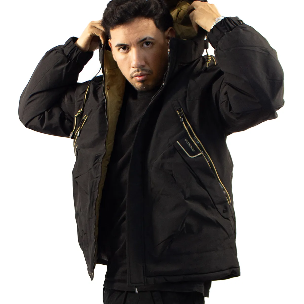 DM DEXMEN - Casaca Dexmen Acolchada Corte Negro