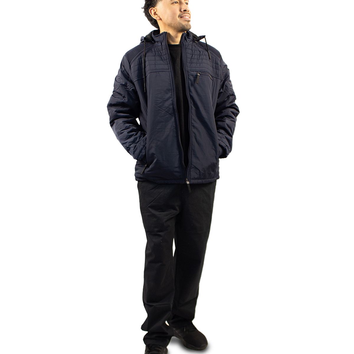 DM DEXMEN - Casaca Dexmen Capucha Rayas Azul