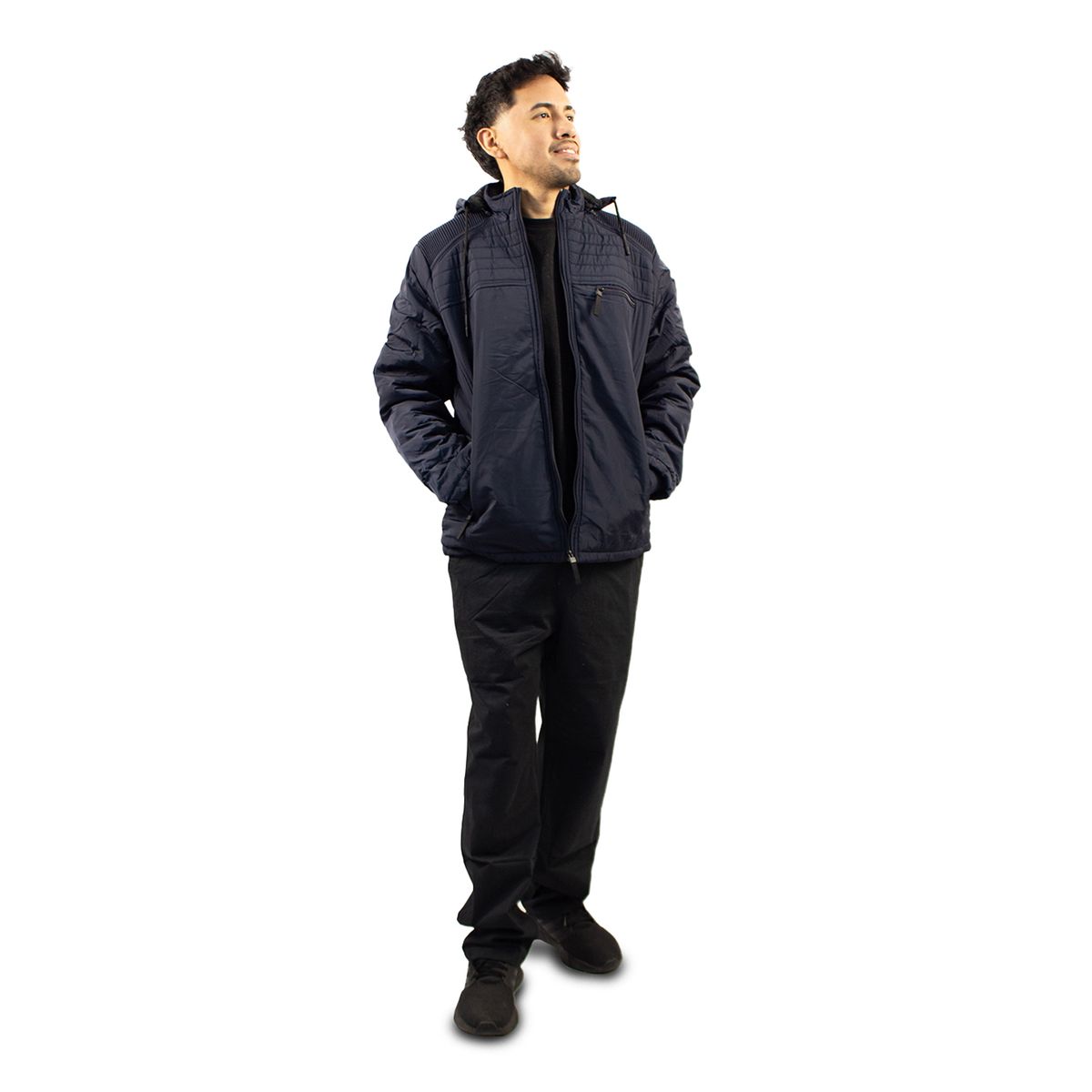 DM DEXMEN - Casaca Dexmen Capucha Rayas Azul