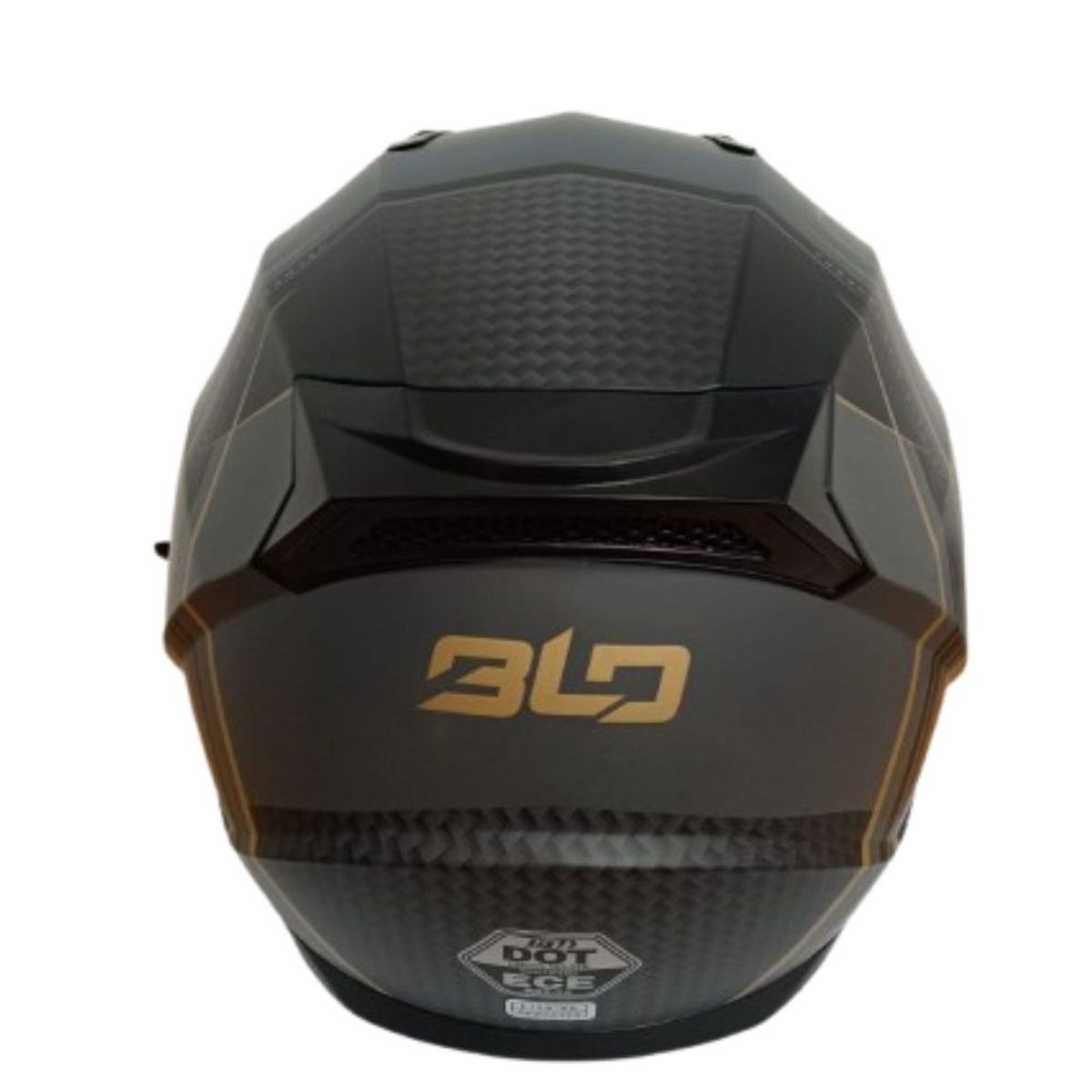 GENERICO - Casco de Moto Rechard Gatuso Lineas doradas certificado Talla L