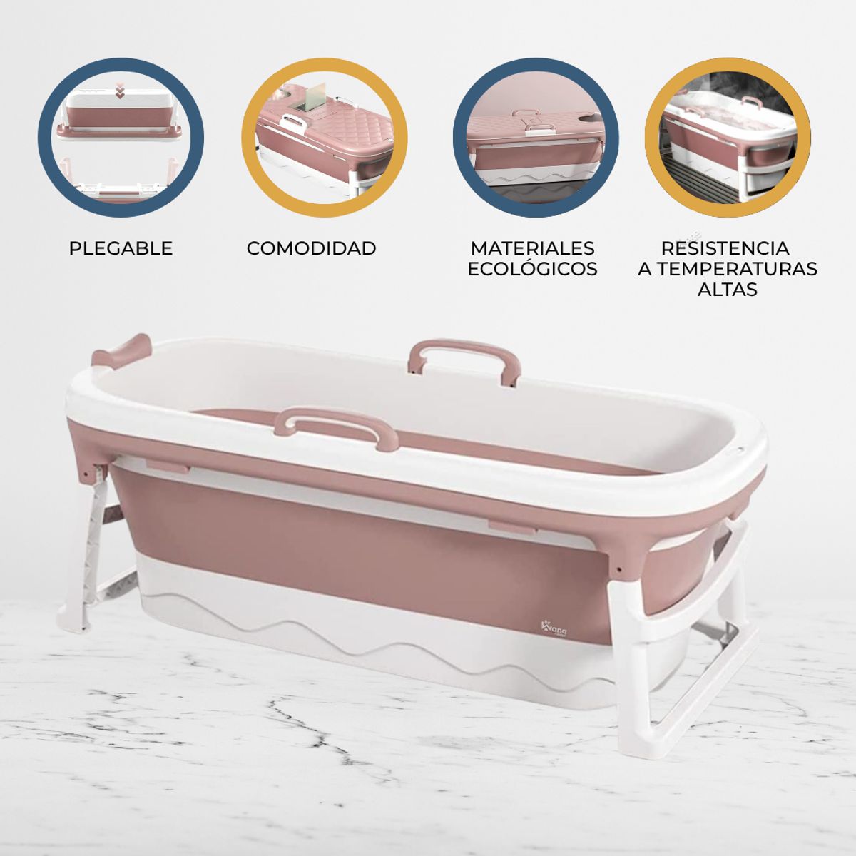 DOUX BEBE - Bañera Plegable para adultos «AGUAZEN» Pink