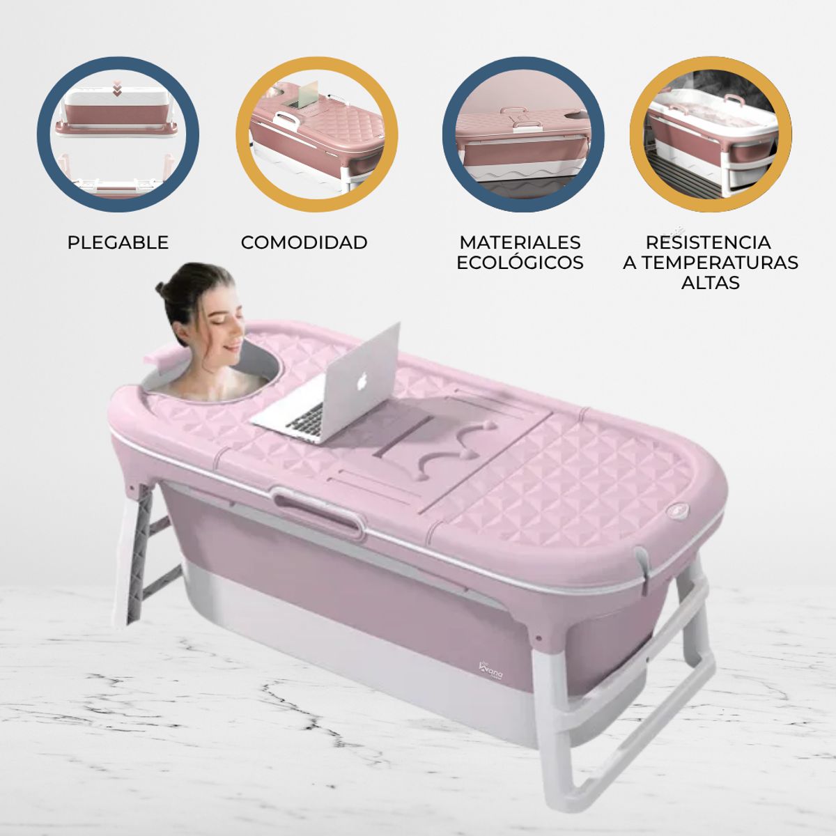 DOUX BEBE - Bañera Plegable para adultos «AGUAZEN» Pink