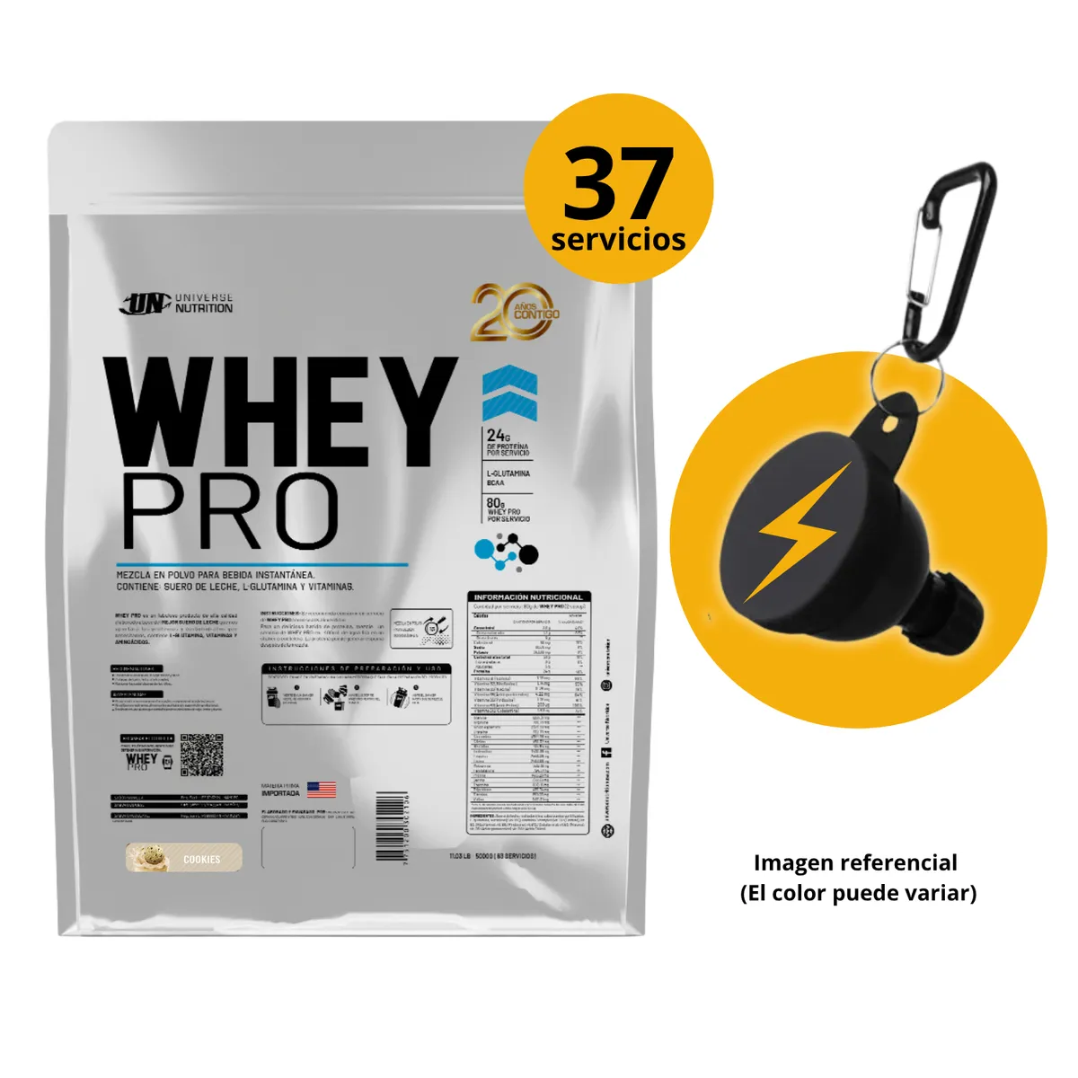 UNIVERSE NUTRITION - WHEY PRO DE 3kg GALLETA CON PORTASUPLES - PROTEÍNA WHEY