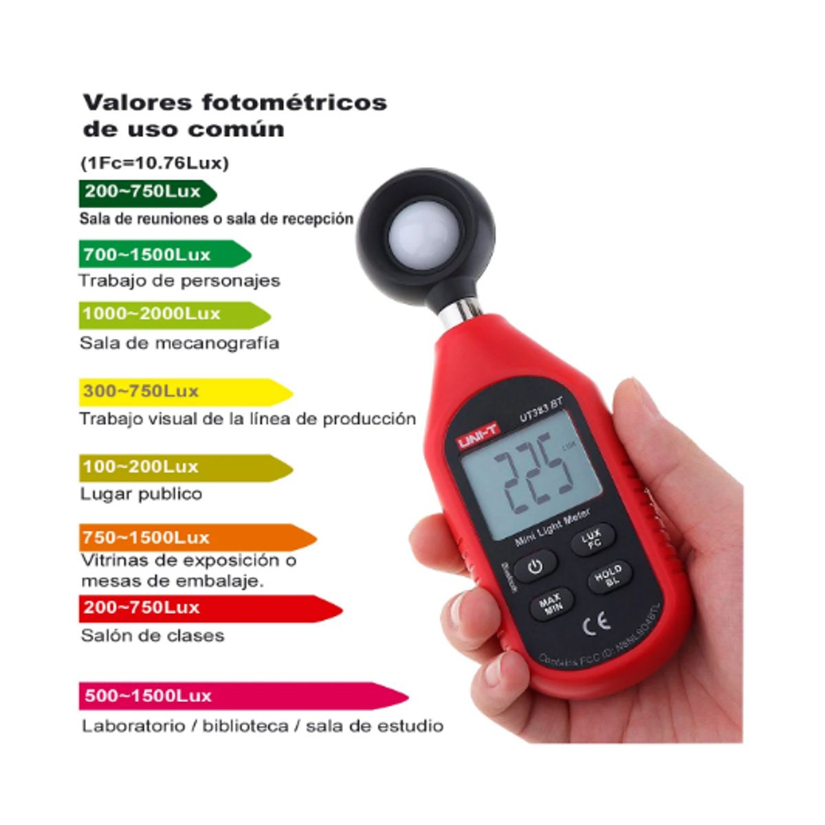 UNI T - Mini Luxómetro con Bluetooth UT383BT UNI-T