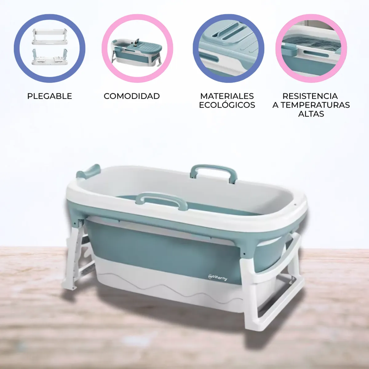 DOUX BEBE - Bañera Plegable para adultos «AGUAZEN» Blue