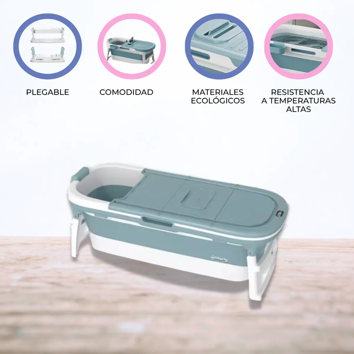 DOUX BEBE - Bañera Plegable para adultos «AGUAZEN» Blue