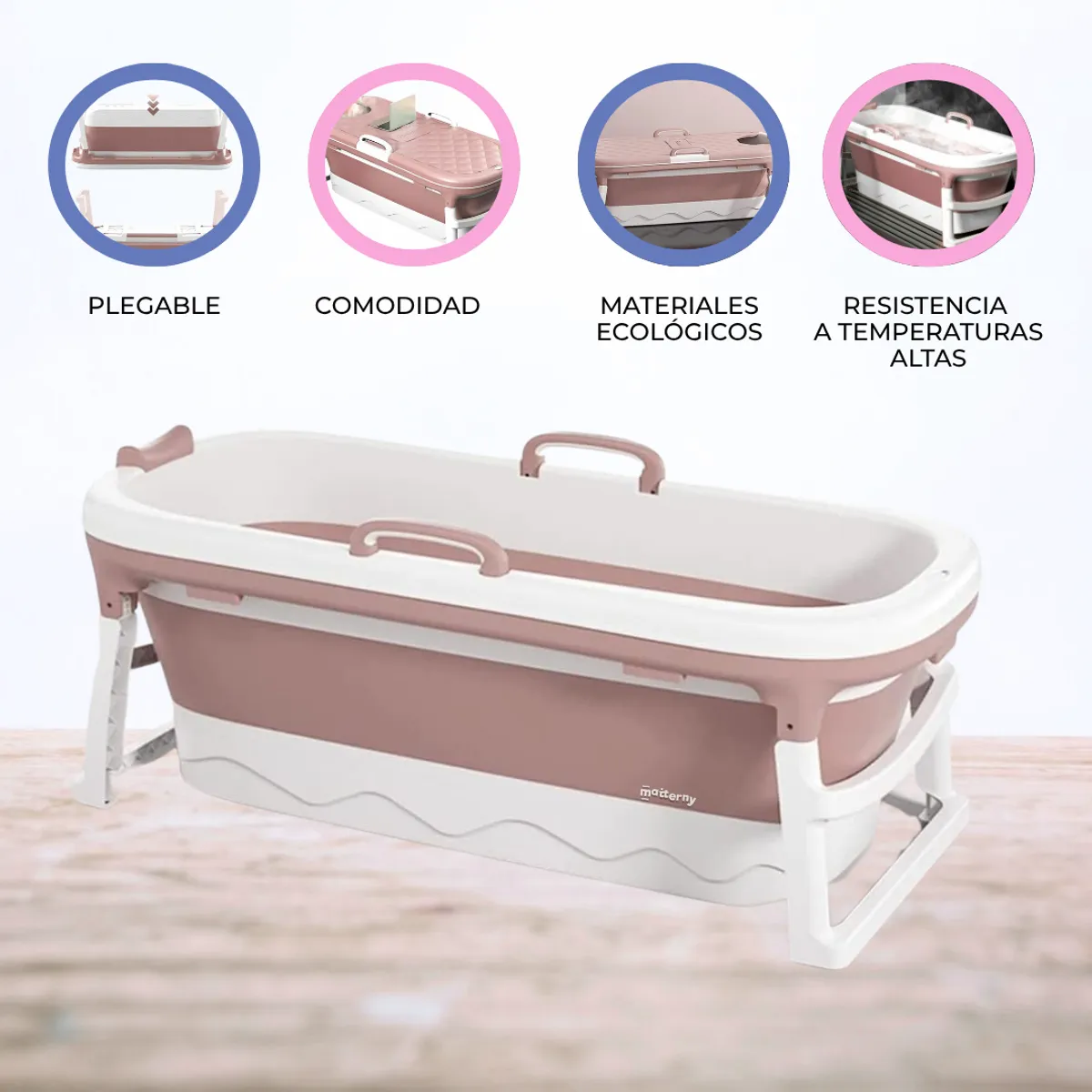 DOUX BEBE - Bañera Plegable para adultos «AGUAZEN» Pink