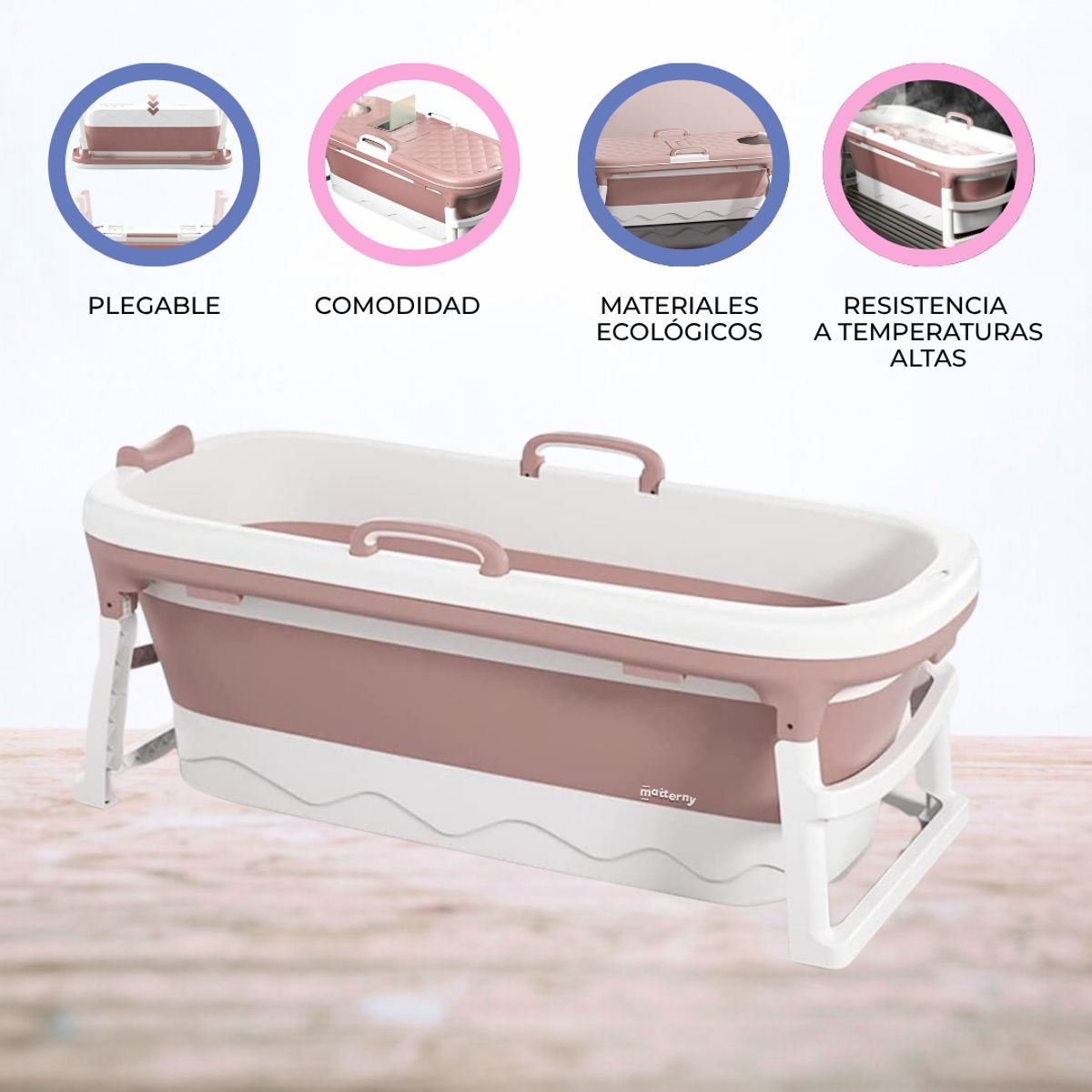 DOUX BEBE - Bañera Plegable para adultos «AGUAZEN» Pink
