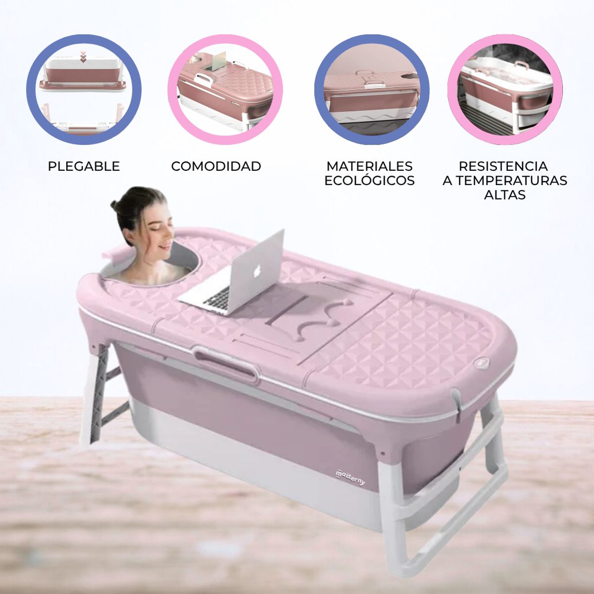 DOUX BEBE - Bañera Plegable para adultos «AGUAZEN» Pink