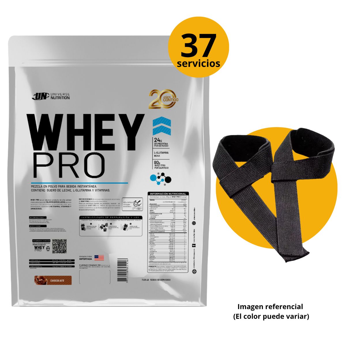 UNIVERSE NUTRITION - WHEYPRO DE 3kg CHOCOLATE CON STRAPS - PROTEÍNA WHEY