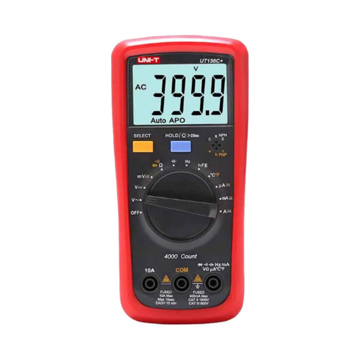 UNI T - Multímetro Digital con Capacitancia Frecuencia y Temperatura UT136C+