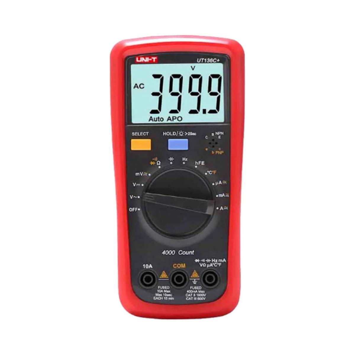 UNI T - Multímetro Digital con Capacitancia Frecuencia y Temperatura UT136C+