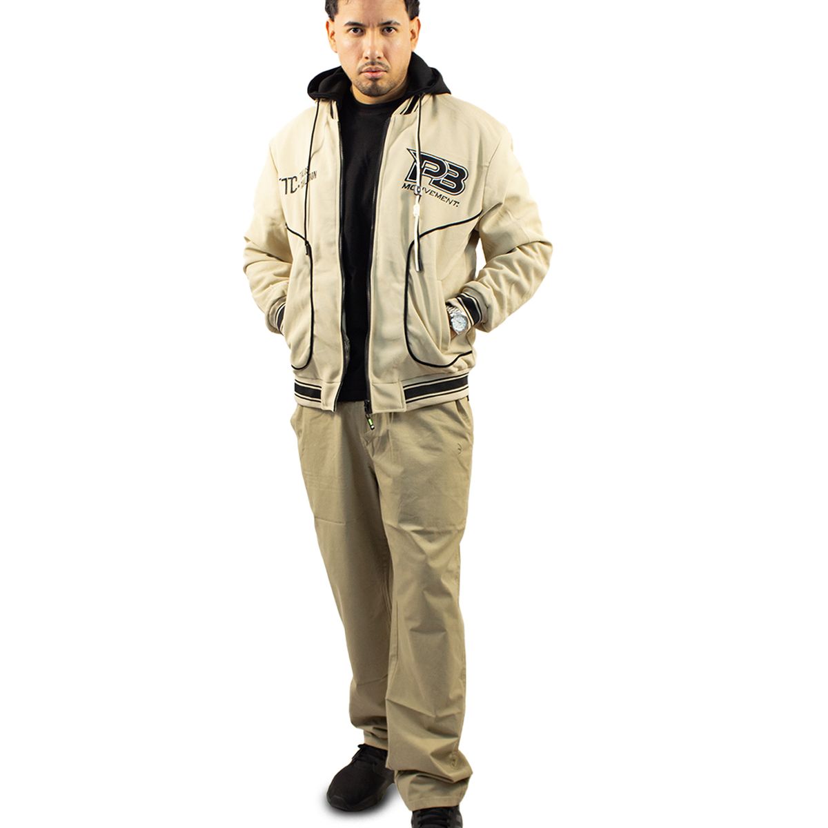 DM DEXMEN - Casaca Dexmen Reversible Capucha Vena Beige