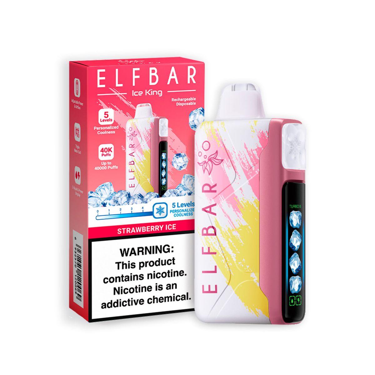 VAPE STATION - ElfBar Iceking 40000 Puffs – Strawberry Ice