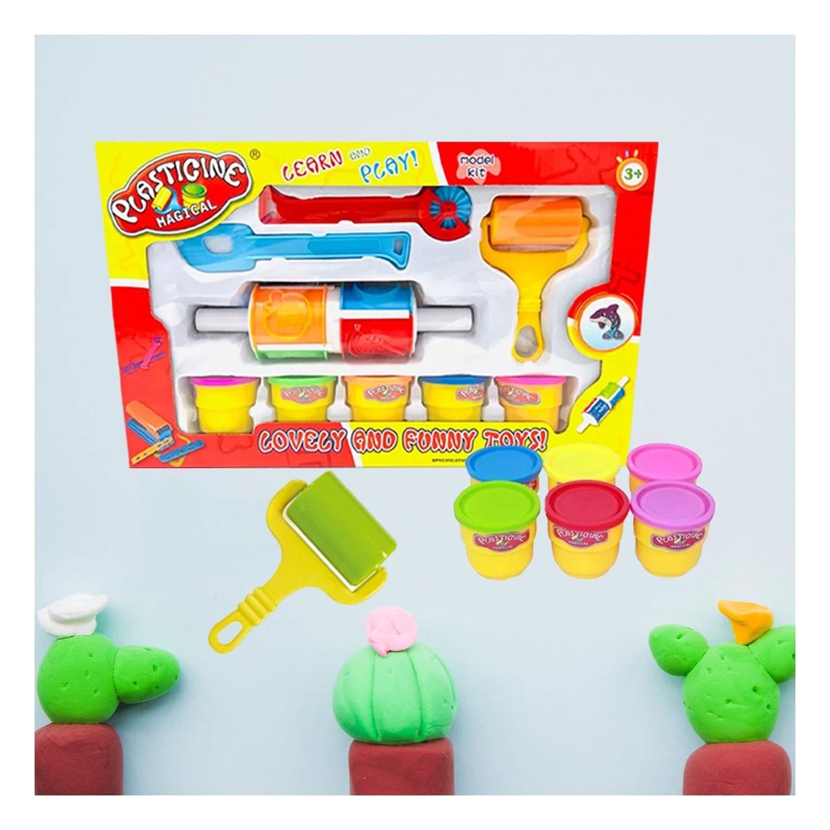 RYBIU IMPORT - Pack6 Masa Creativa para Niños Multicolor Y+Papel de Regalo