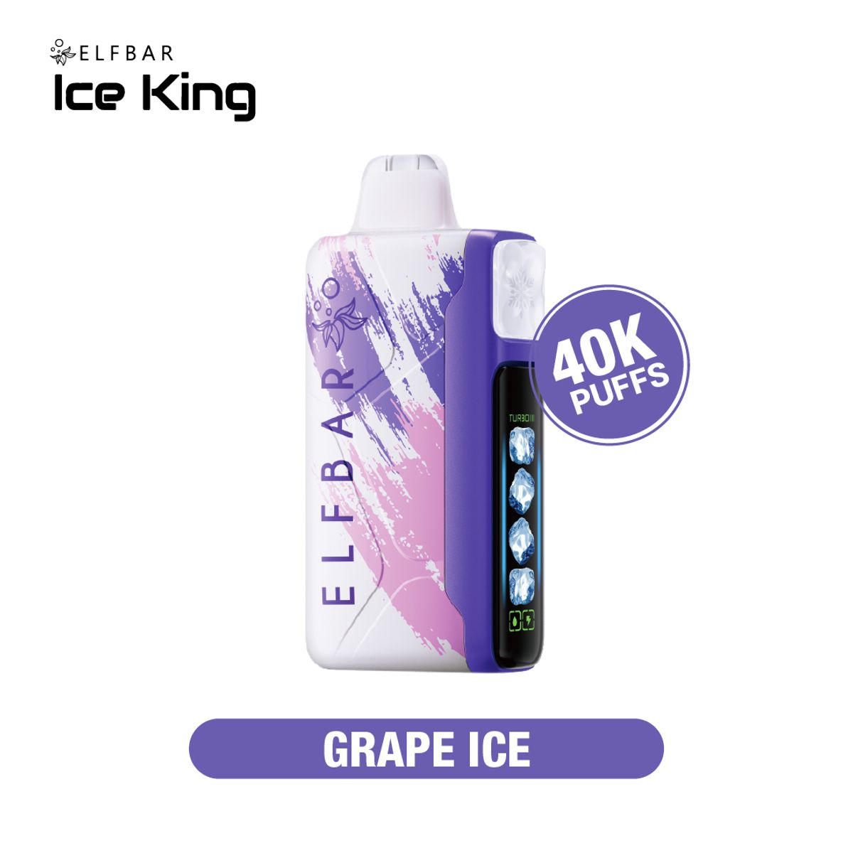 VAPE STATION - Vape Desechable Elf Bar Ice King 40000 Puffs Sabor Grape Ice