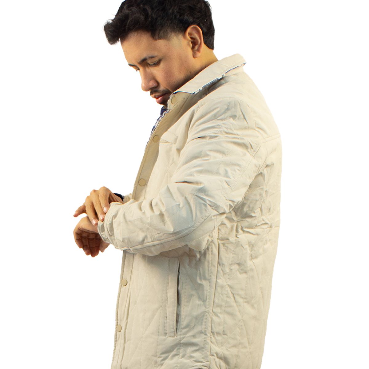 DM DEXMEN - Casaca Dexmen Reversible Cuadros Beige