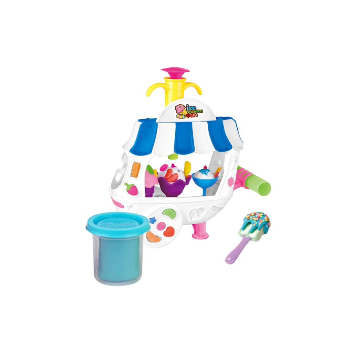 RYBIU IMPORT - Pack2 Carro de Masas Azul y Blanco Y+Banderitas Adhesivas