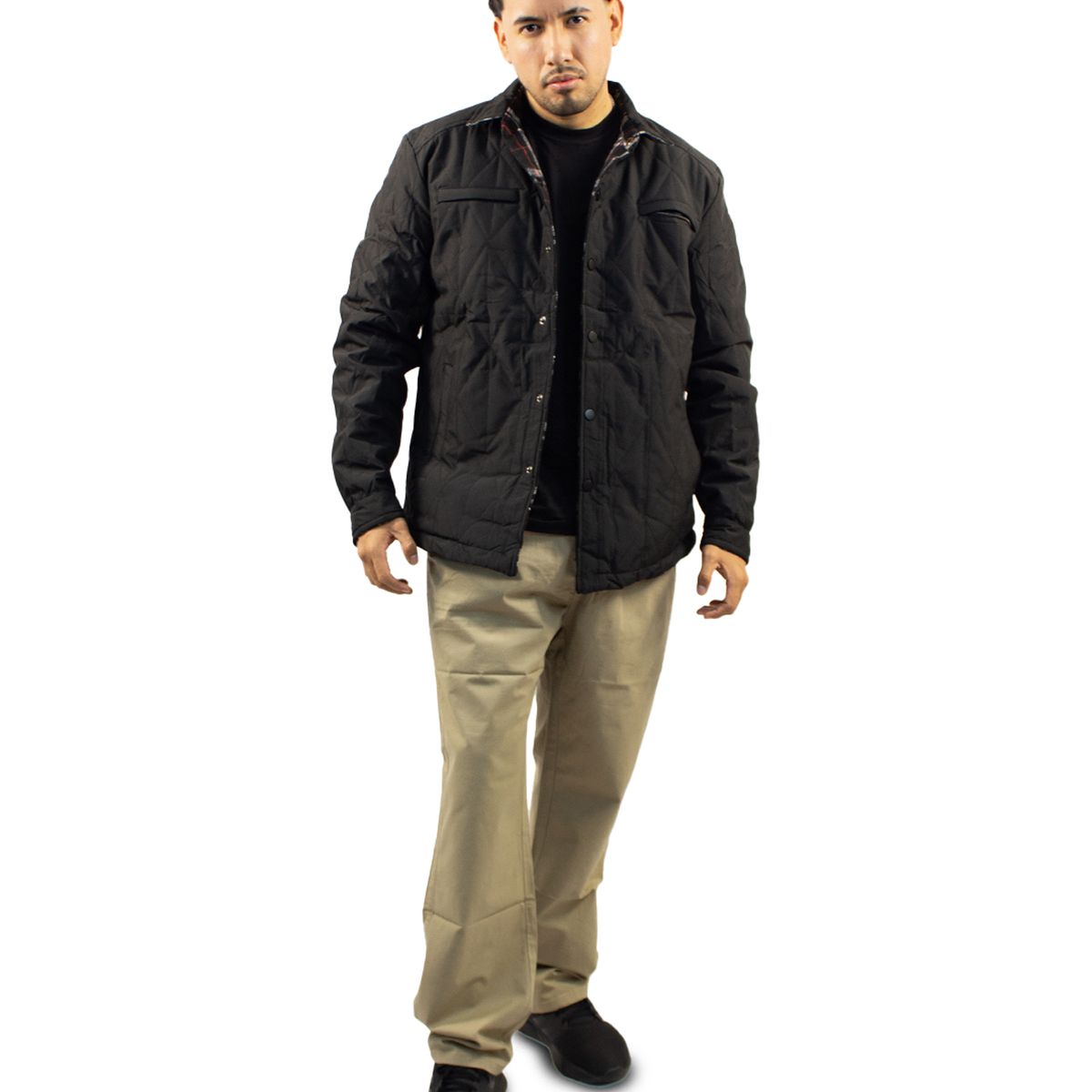 DM DEXMEN - Casaca Dexmen Reversible Cuadros Negro