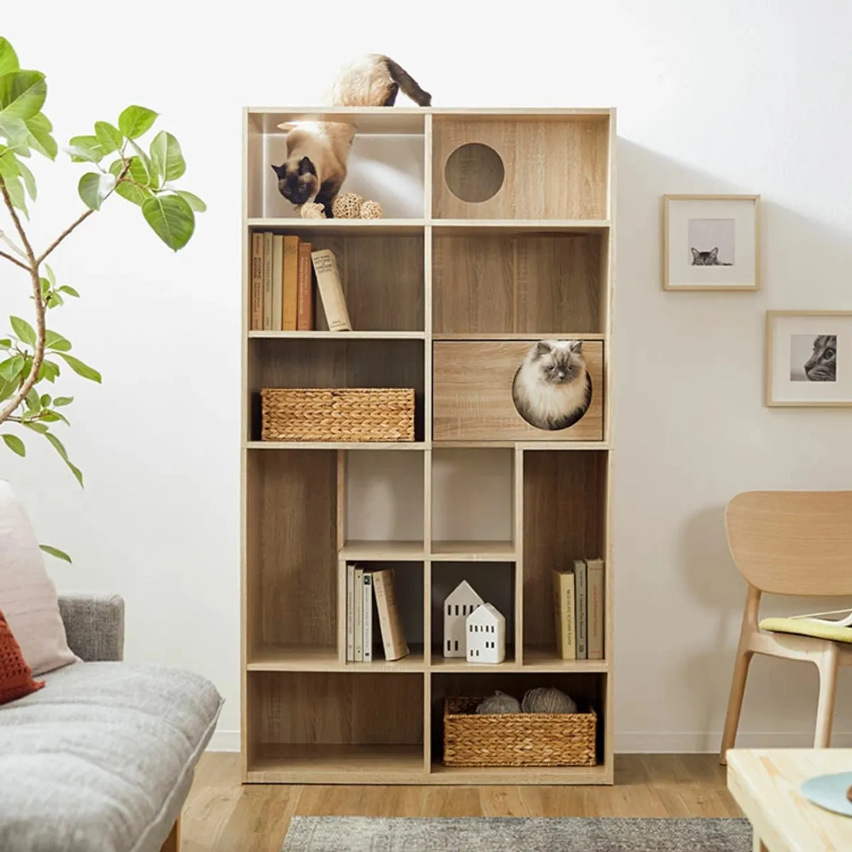 TU MESITA - Estante con Espacio para Mascota Diego Color Sonoma TU MESITA