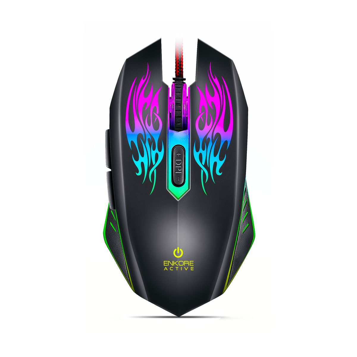 ENKORE - Mouse Gamer 7LEDS 6B 3200DPI Alámbrico Negro Enkore Active EKM 300