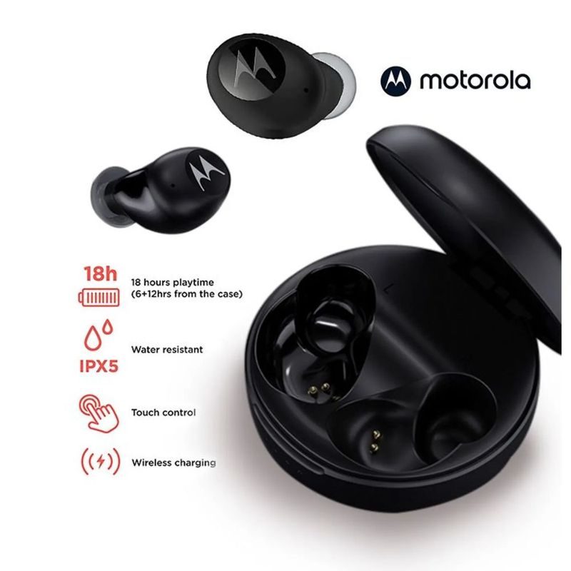 MOTOROLA - Auriculares Motorola Bluetooth LPX5 Moto Buds 250 18hrs - Negro - Negro / Negro