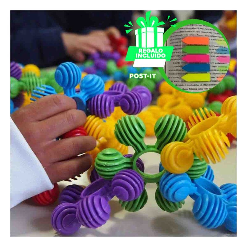 RYBIU IMPORT - Pack12 Conectores de Juego Atomos Y+Banderitas Adhesivas