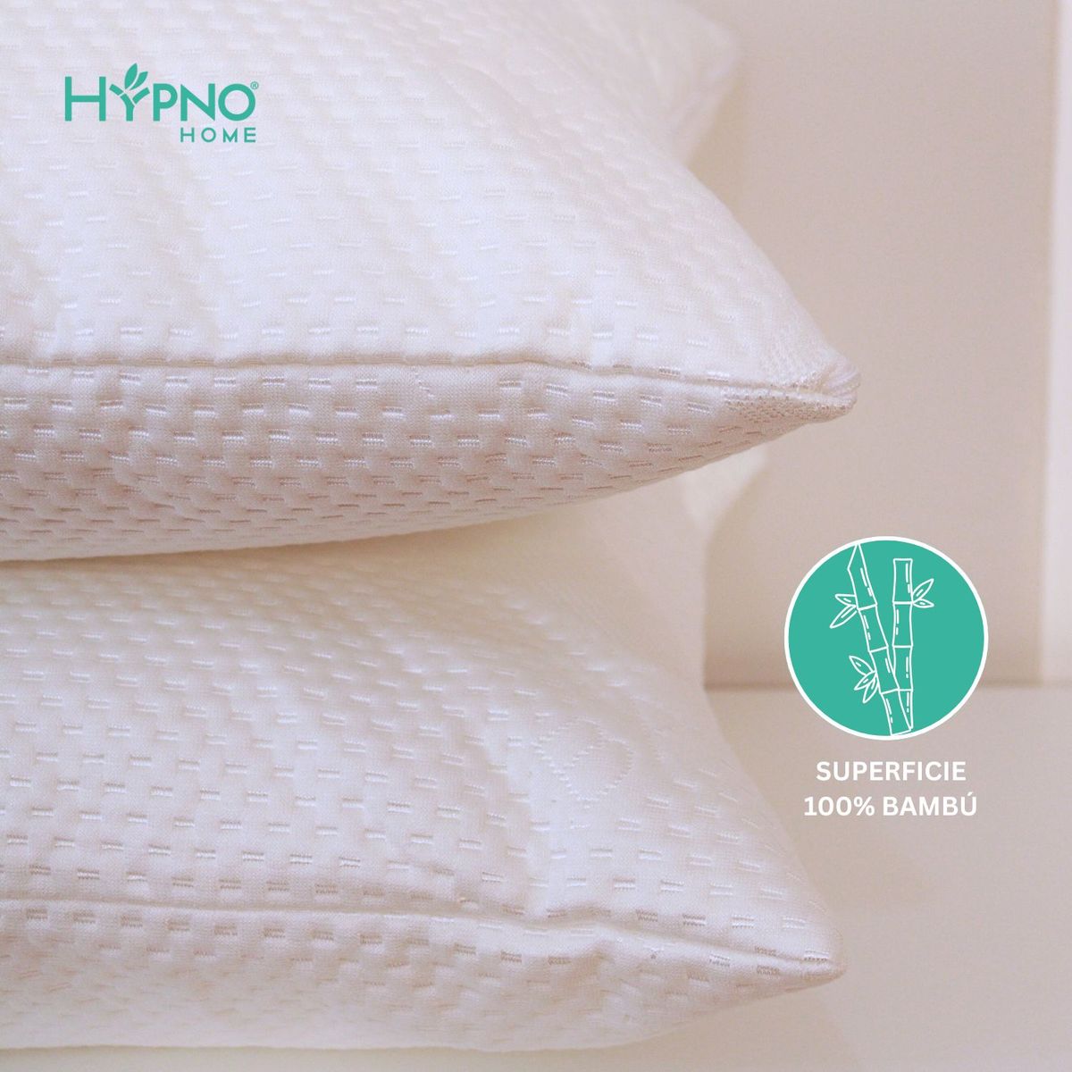HYPNO HOME - Funda de Almohadas Impermeable 50x70cm De Bambú x2 Unids - Blanco