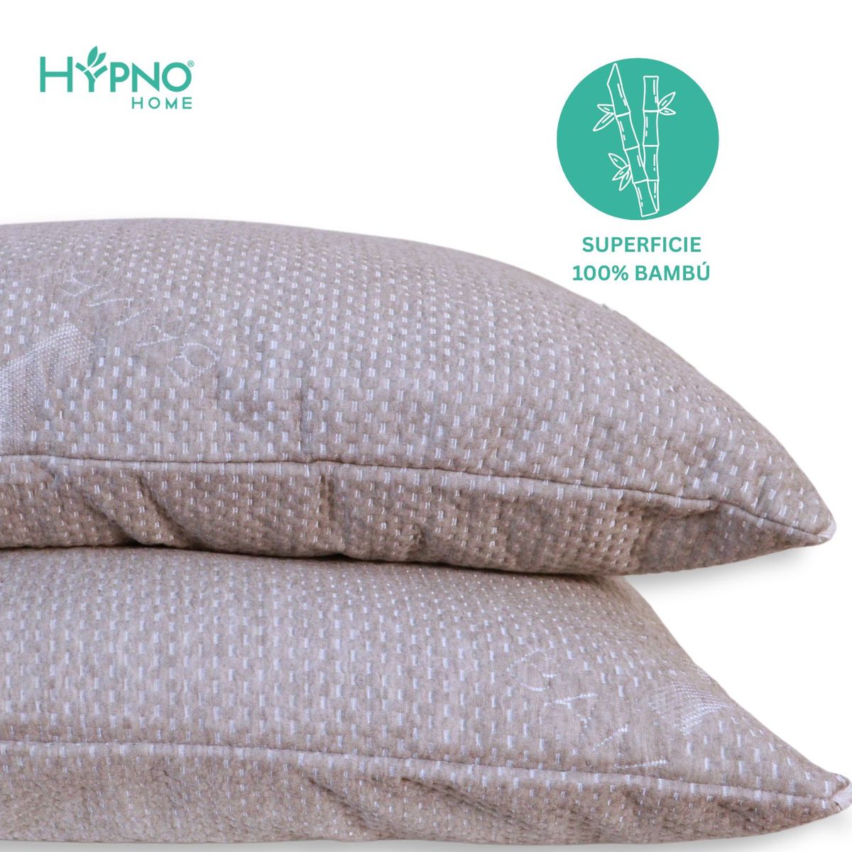 HYPNO HOME - Funda de Almohadas Impermeable 50x70cm De Bambú x2 Unids - Gris