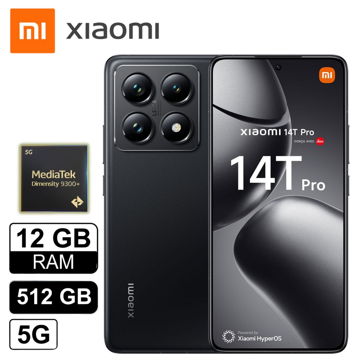 XIAOMI - Celular Xiaomi MI 14T Pro 12 GB 512 SSD 5G Negro Titan AMOLED IP68