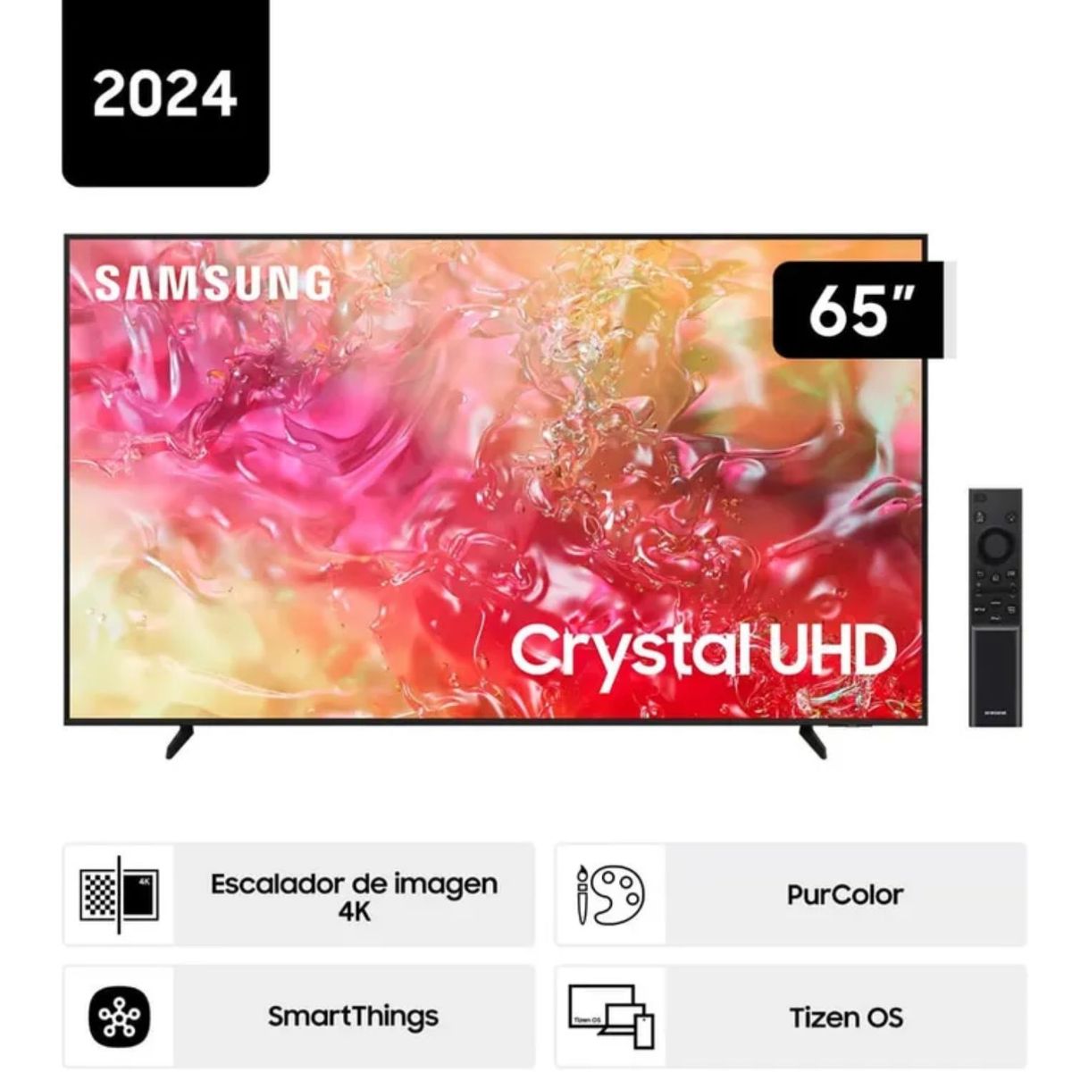 SAMSUNG - Televisor Samsung 65 Pulg. Crystal Smart TV Tizen UHD 4K UN65DU7000