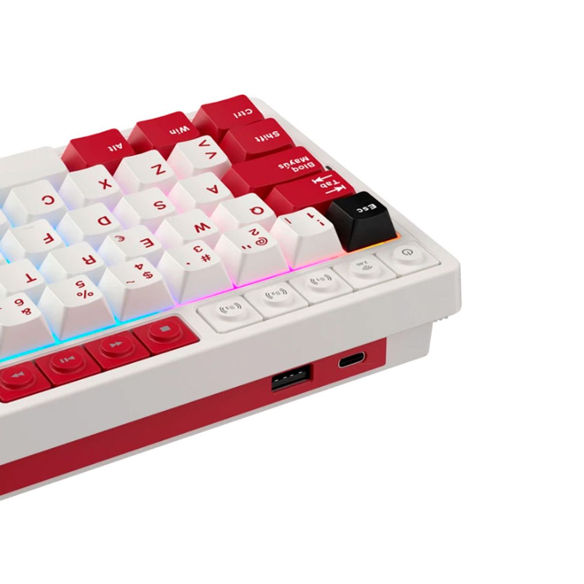 ROYAL KLUDGE - Teclado inalambrico Royal Kludge RK M65 FAMICOM  Creamy