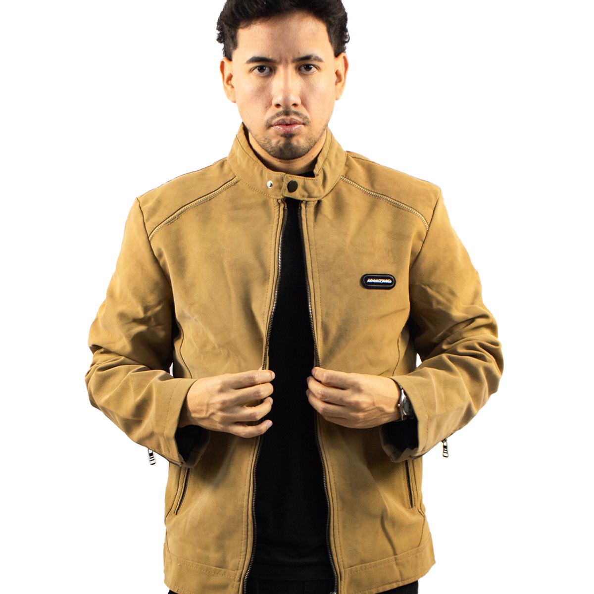 DM DEXMEN - Casaca Dexmen Cuero Gamuza Camell