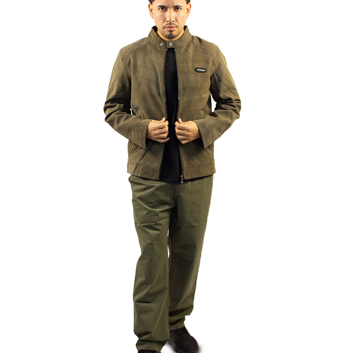 DM DEXMEN - Casaca Dexmen Cuero Gamuza Marron